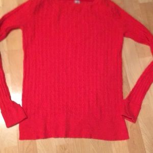 Women’s cable knit crew neck sweater JC Penny large coral/orange